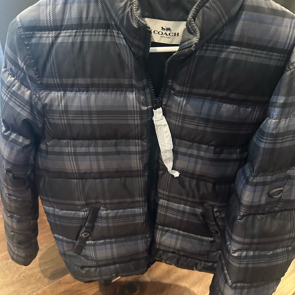 Coach Plaid Puffer Jacket